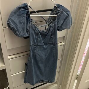 Finders Keepers Blue Puff Sleeve Mini Dress
